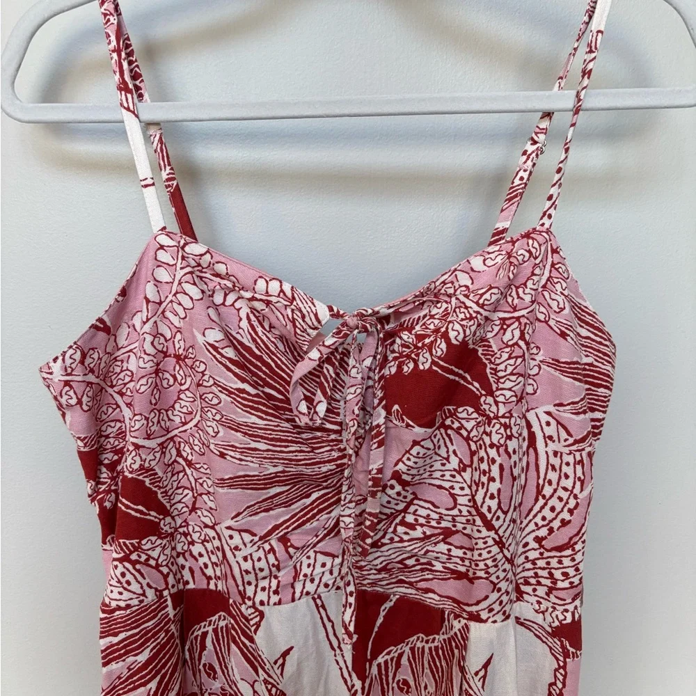 Japna Tropical Print Wide Leg Jumpsuit Linen Cotton Rayon Size Large - Picture 3 of 10